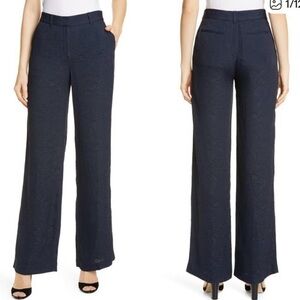 Equipment femme Wide Leg Trousers Arwen Floral
Jacquard Navy Blue Pant Size 8